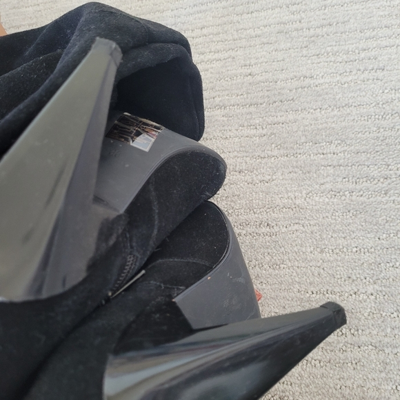 H&M HIGH HEELS OVER KNEE BOOTS REAL SUEDE LEATHER LIMITED EDITION - Picture 6 of 7